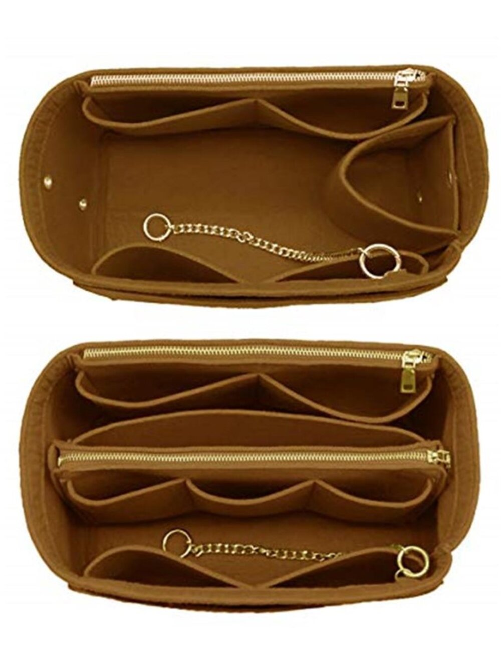 3 in 1 Felt Purse Organizer Insert Bag in Bag with a Bottle Holder Shaper